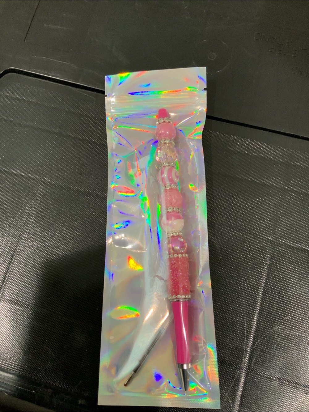 Pink Beaded Decorative Ballpoint Pen